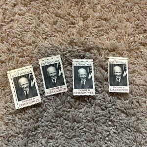 Eisenhower Postage Stamps - Black and White